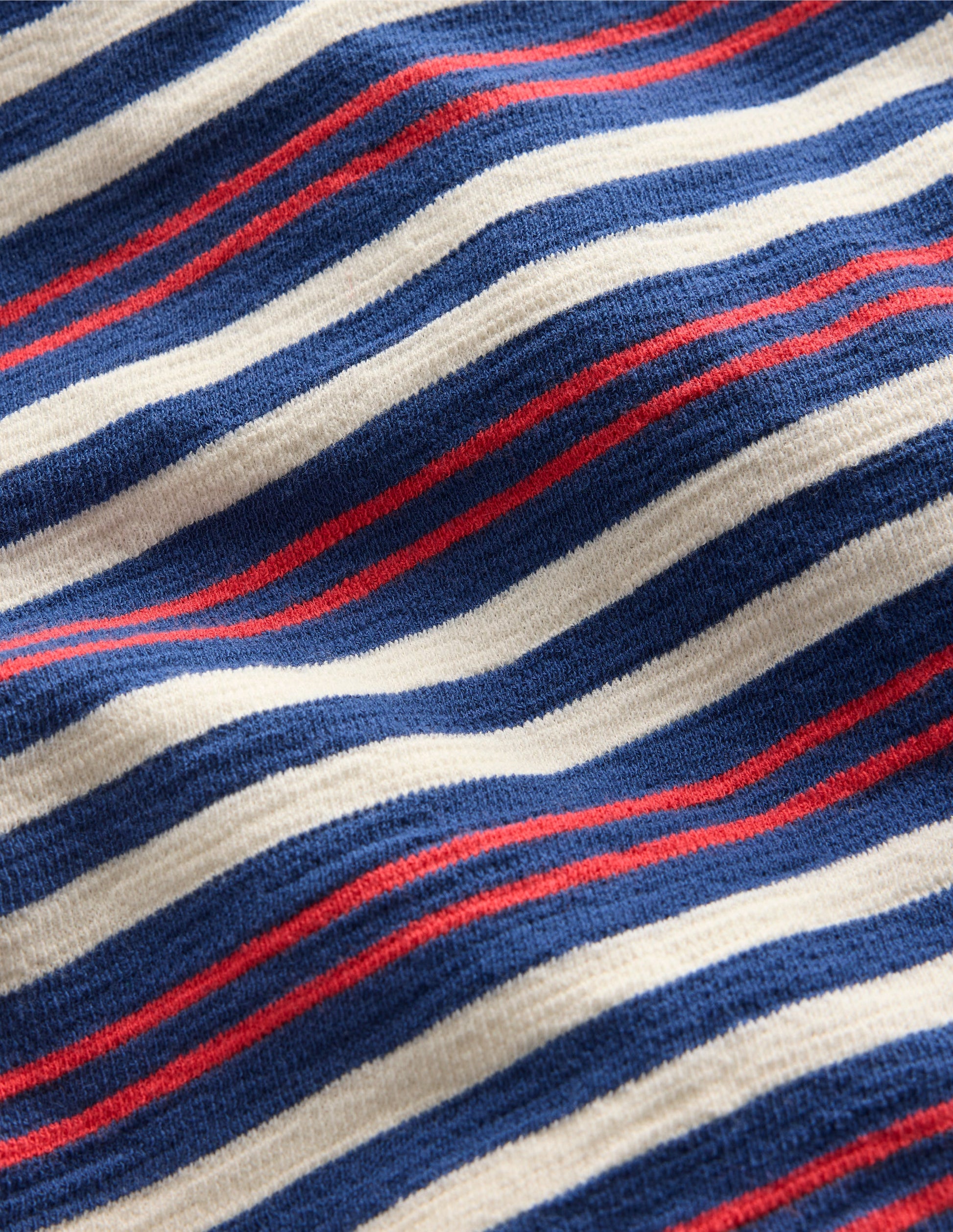 Textured Striped T-shirt-Denim Blue / Jam Red-5