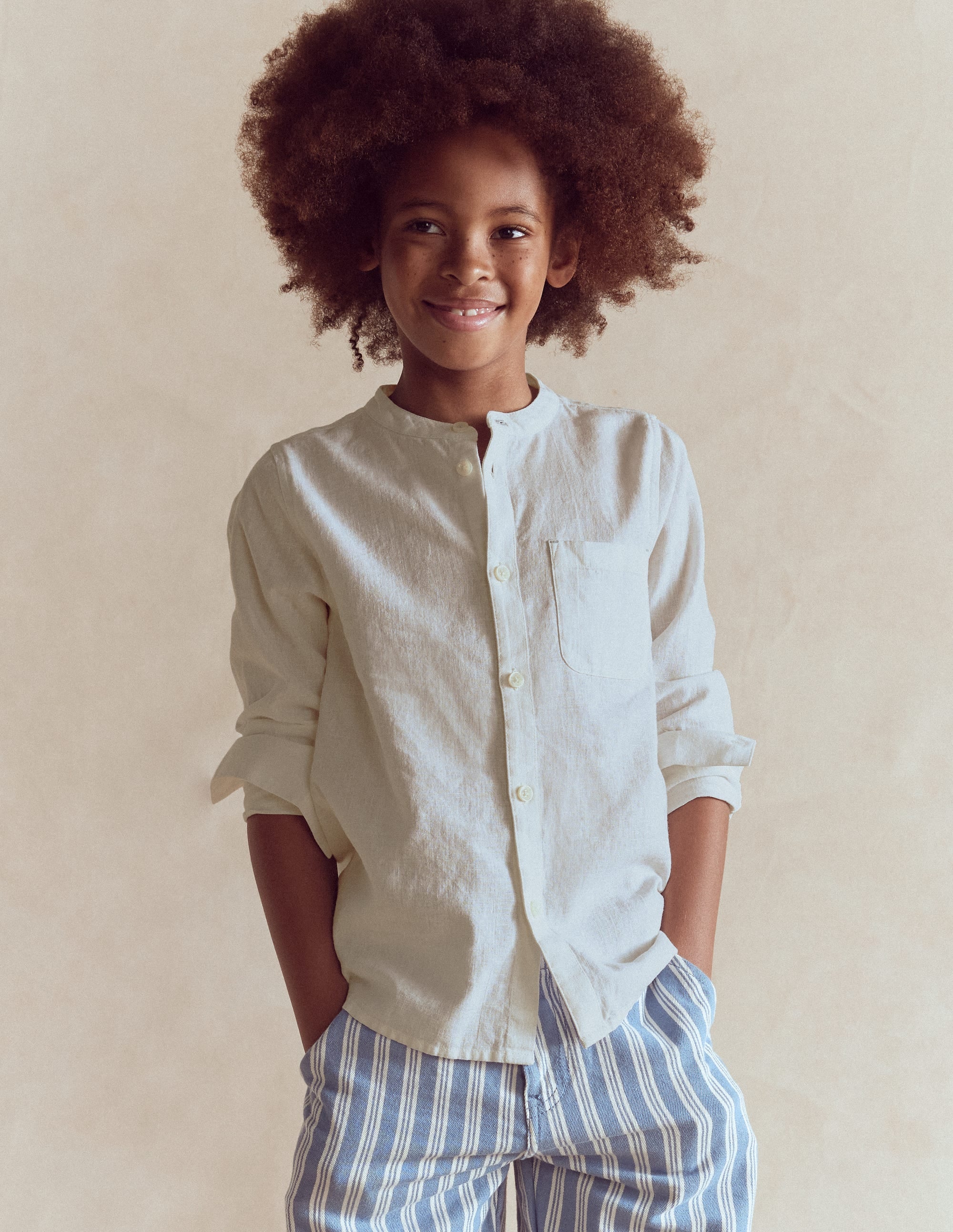 Grandad Shirt-Coconut milk - Image 1