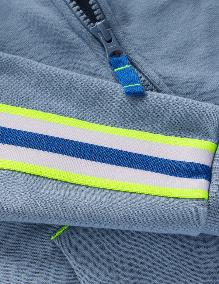 Raglan Zip-through Hoodie-French Blue