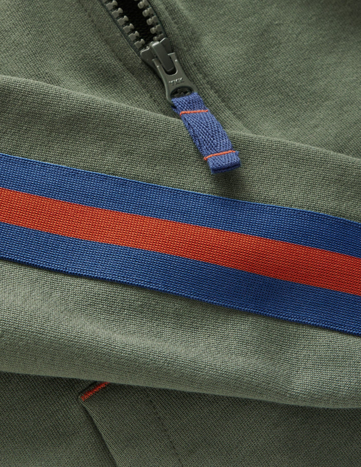 Raglan Zip-through Hoodie-Bottle Green