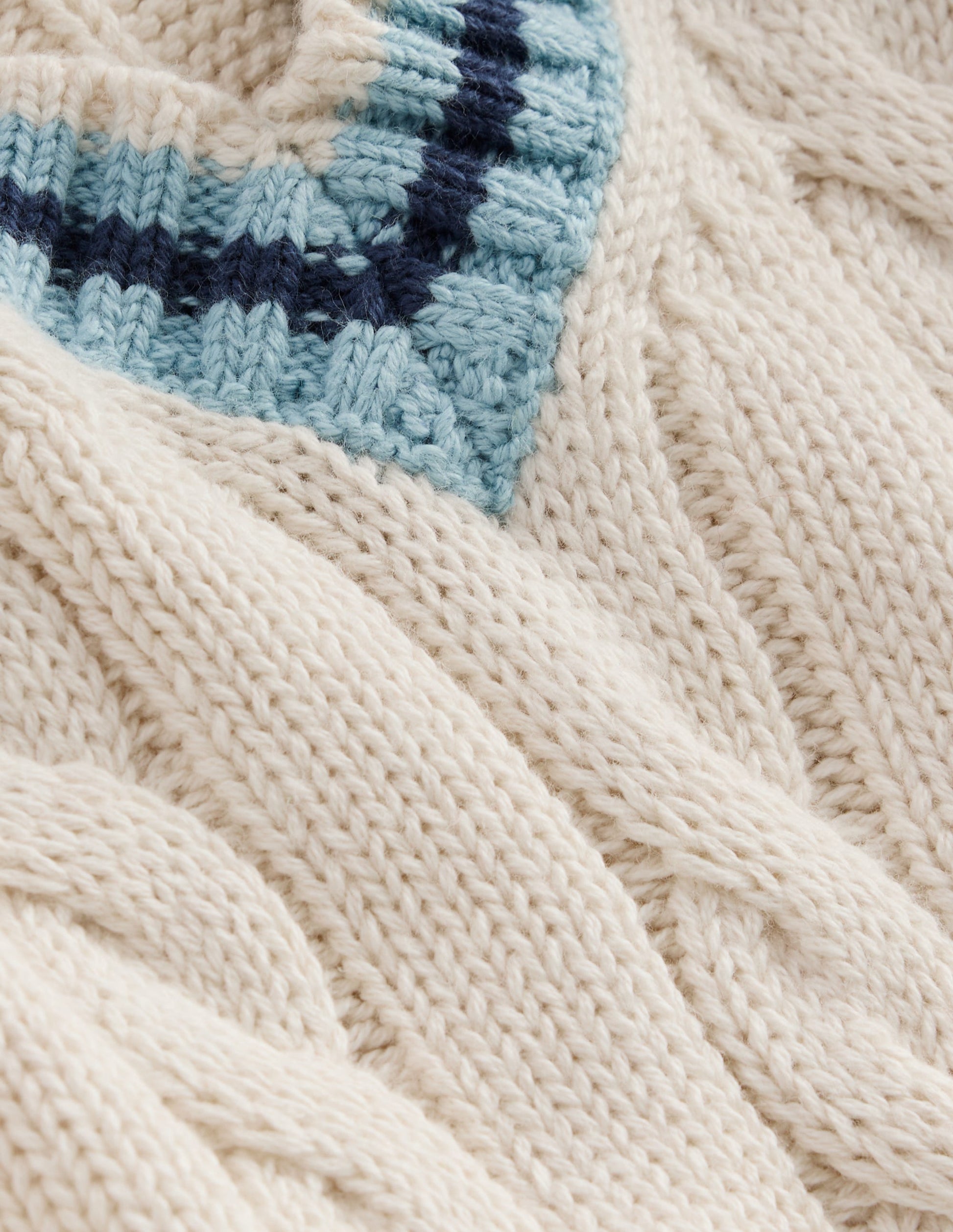 V-neck Cable Jumper-Ivory-4