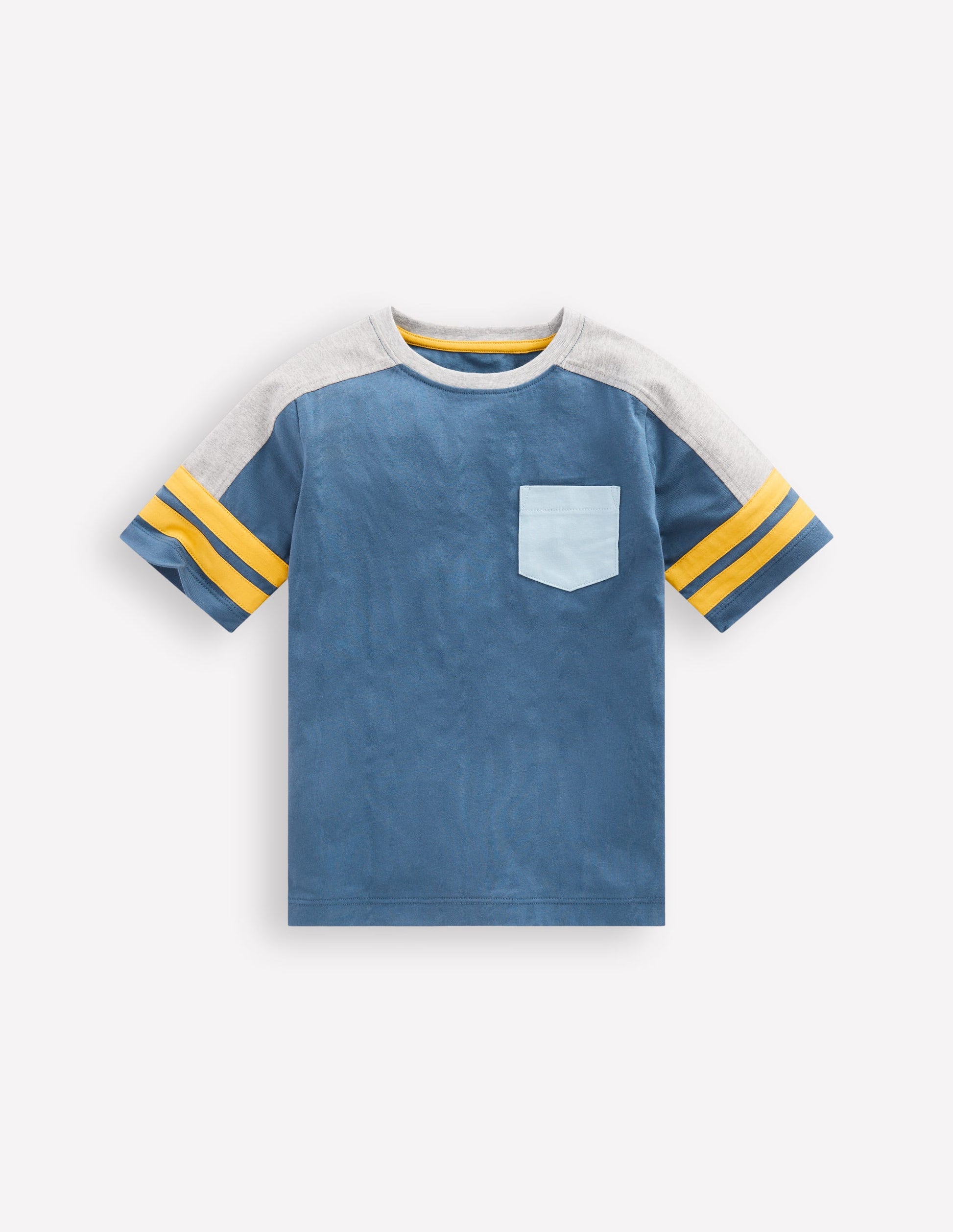 Short Sleeve Colourblock Tee-TRUE NAVY COLOURBLOCK-1