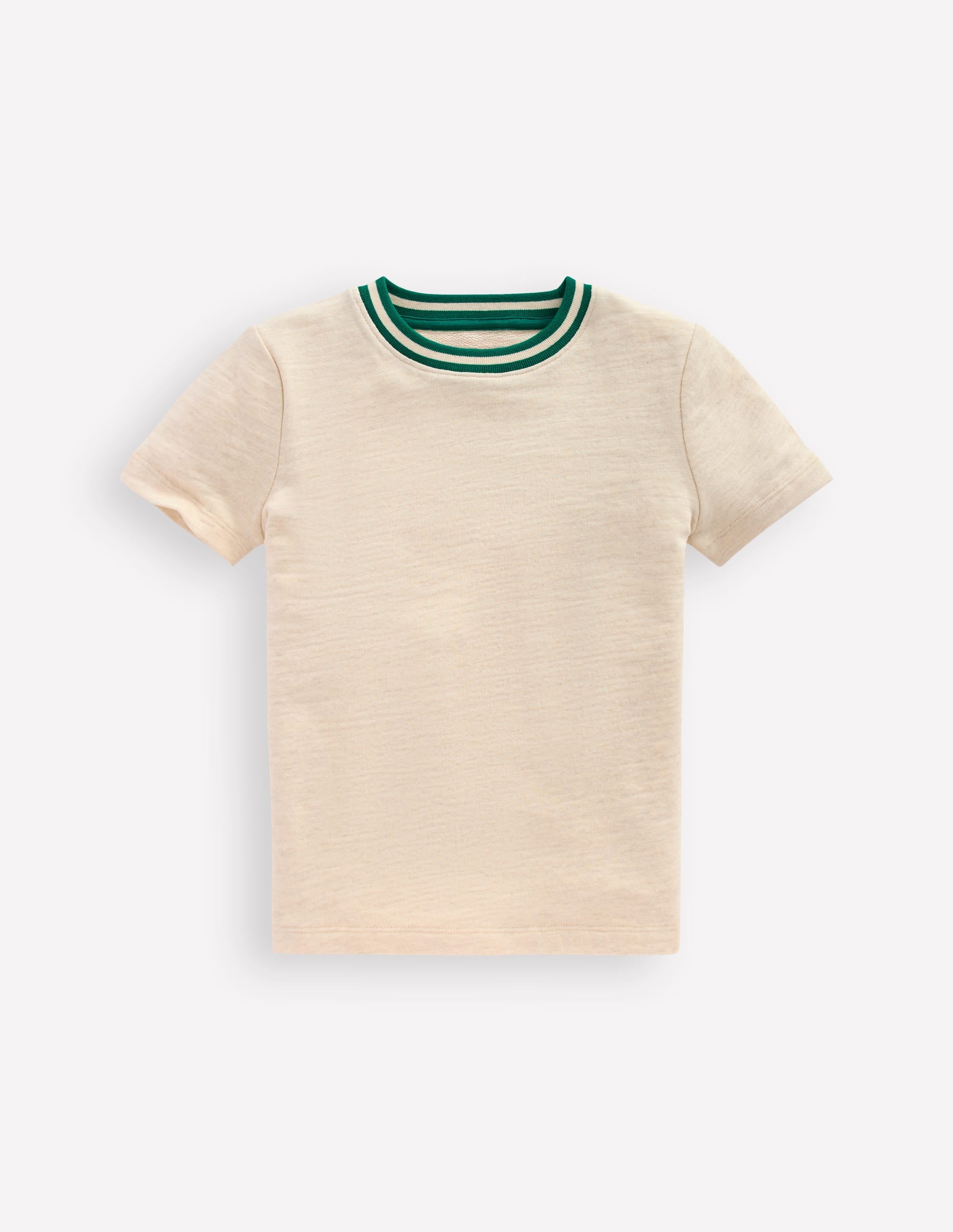 Short Sleeve Mid Weight Tee-Oatmeal Marl - Image 1