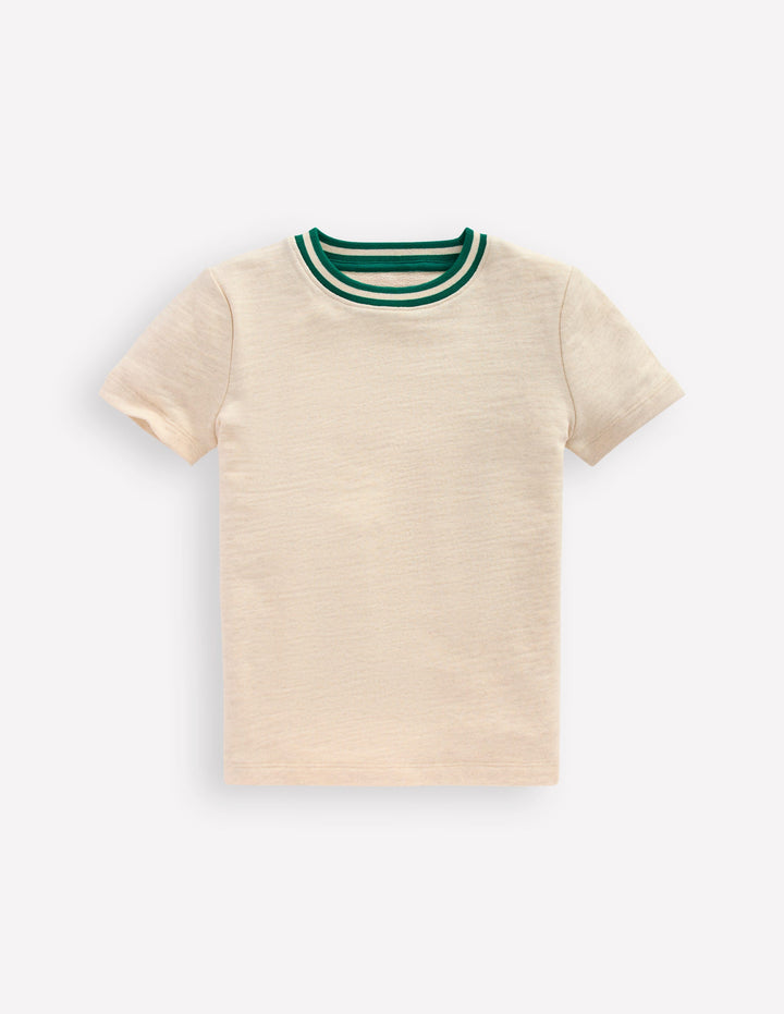 Short Sleeve Mid Weight Tee-Oatmeal Marl