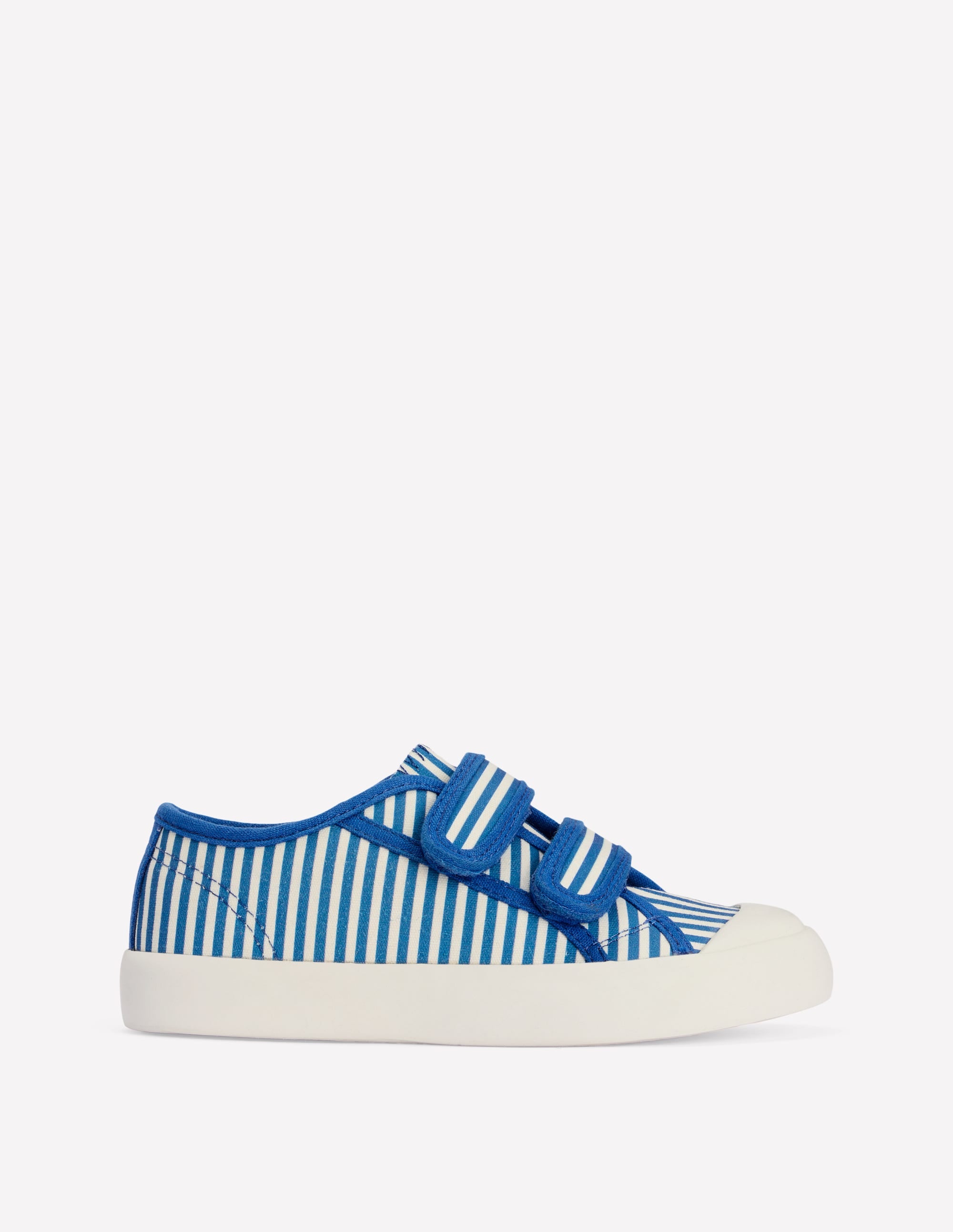 Canvas Trainers-Blue Ticking Stripe - Image 1