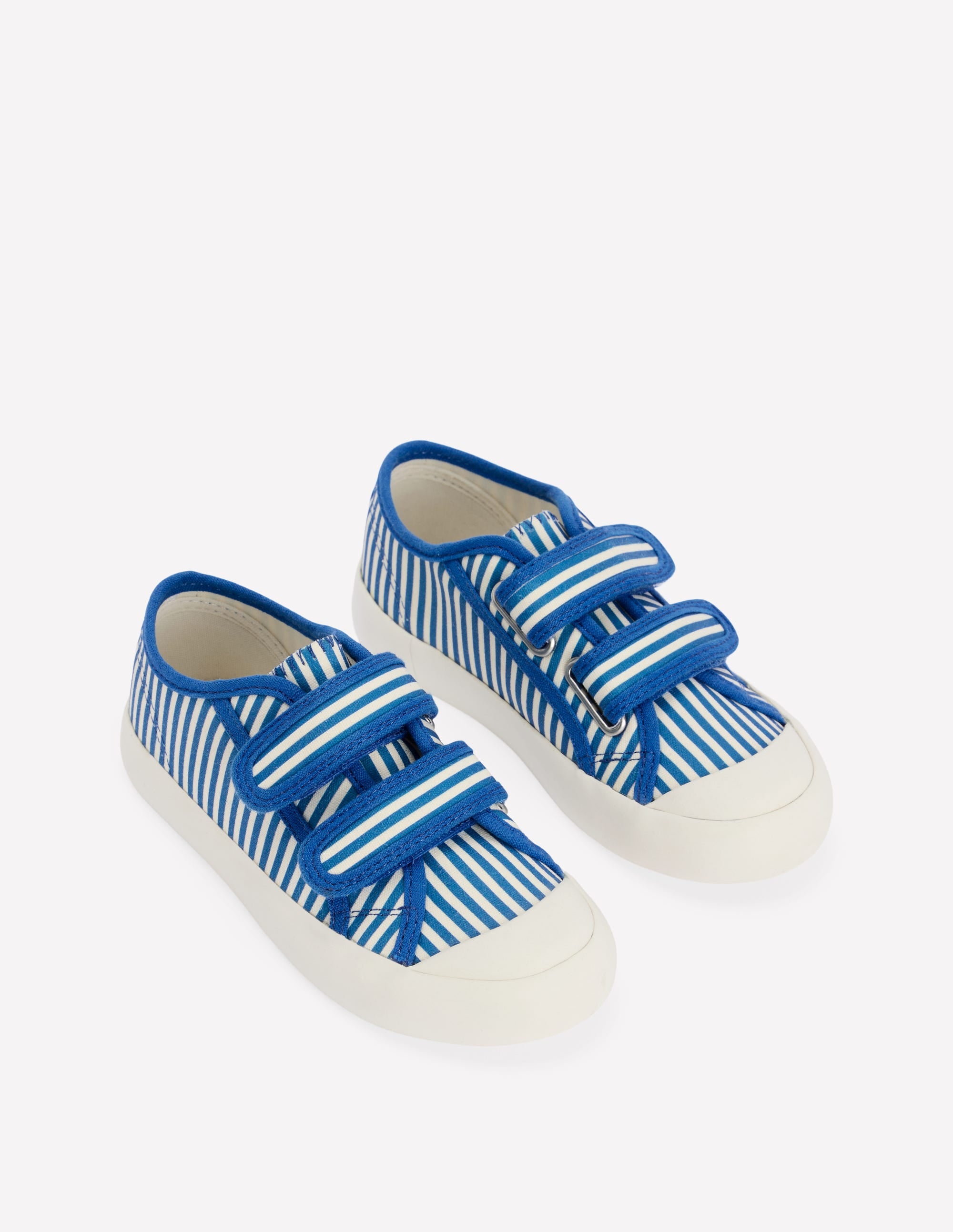 Canvas Trainers-Blue Ticking Stripe - Image 2