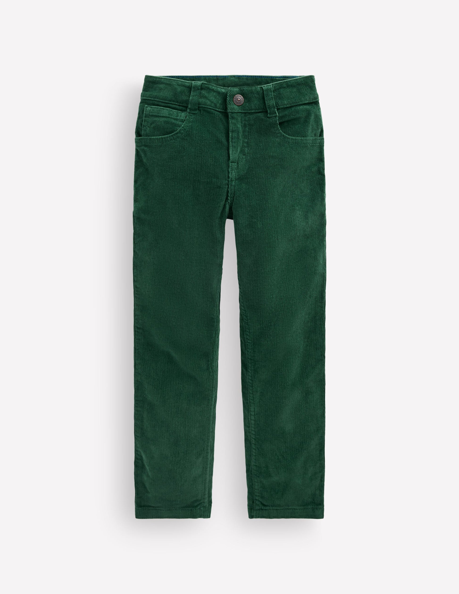 Classic Slim Cord Trousers-Dark Green-2