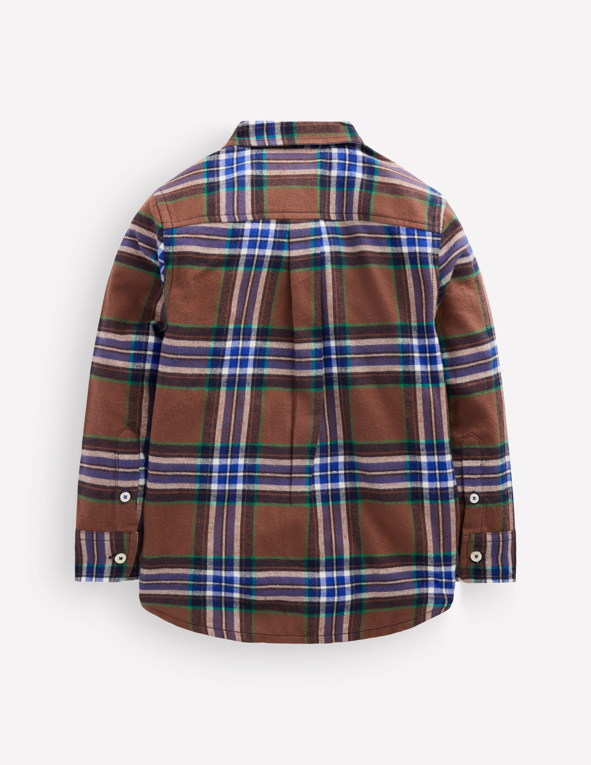 Cosy Cotton Check Shirt-Brown Check - Image 2