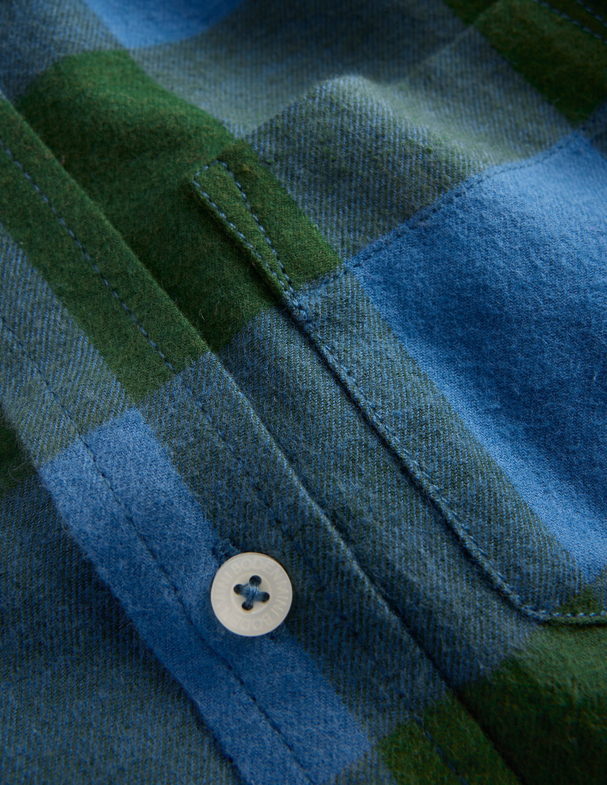 Cosy Cotton Check Shirt-Teal and Green Check - Image 3