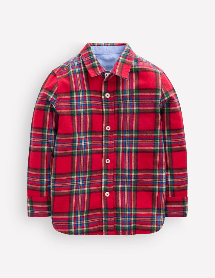 Cosy Cotton Check Shirt-Red Check