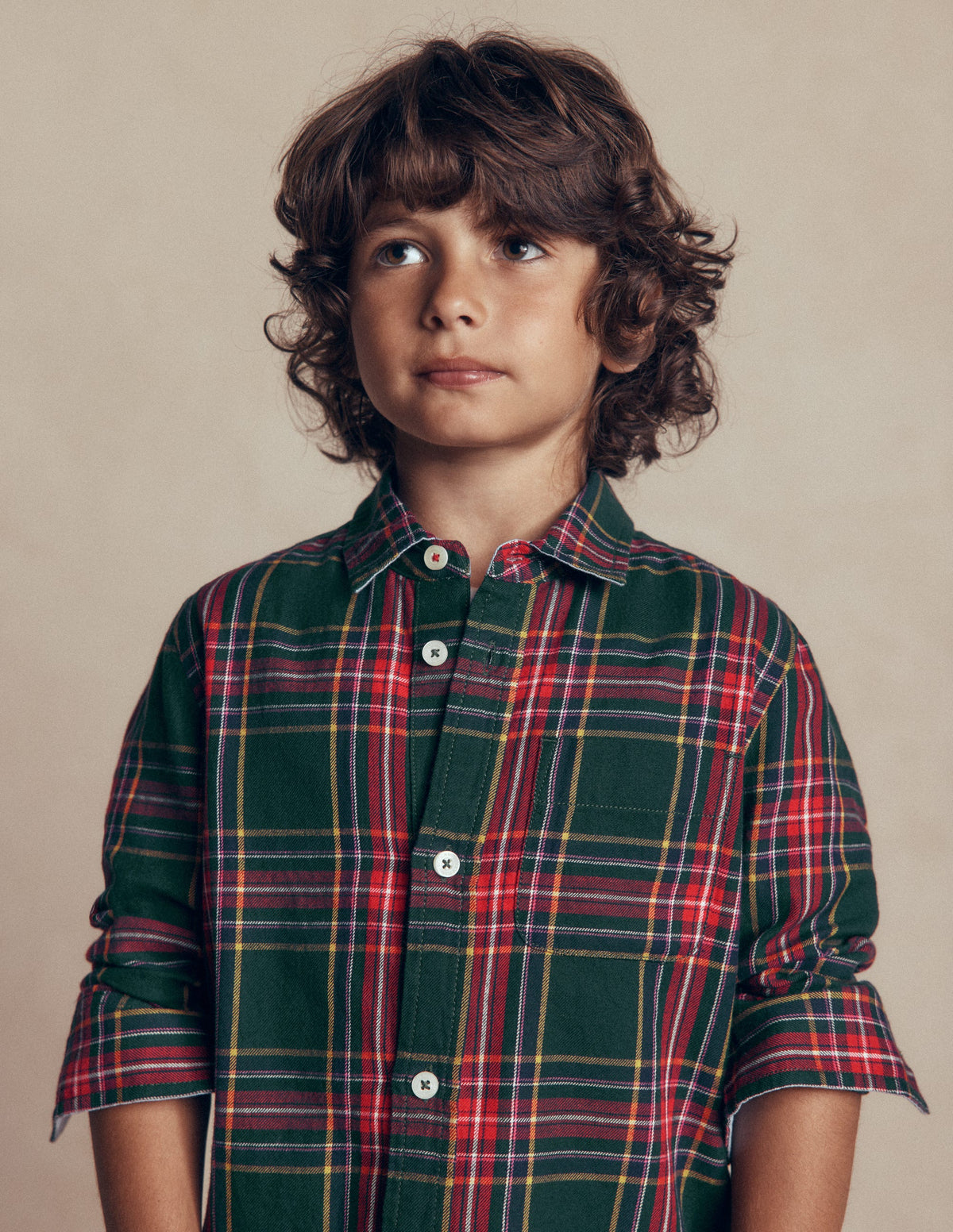 Cosy Cotton Check Shirt-Dark Green Check - Image 1