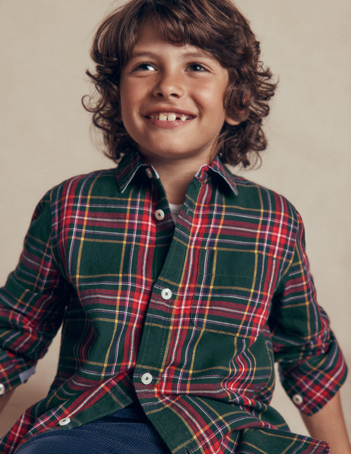 Cosy Cotton Check Shirt-Dark Green Check-3