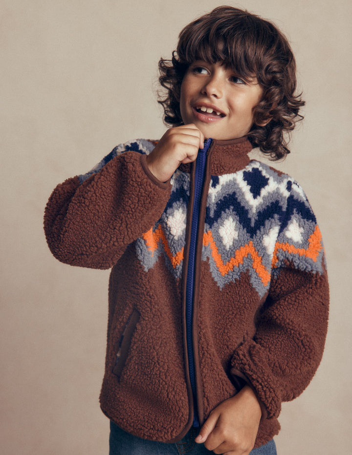 Cosy Borg Jacket-Fair Isle