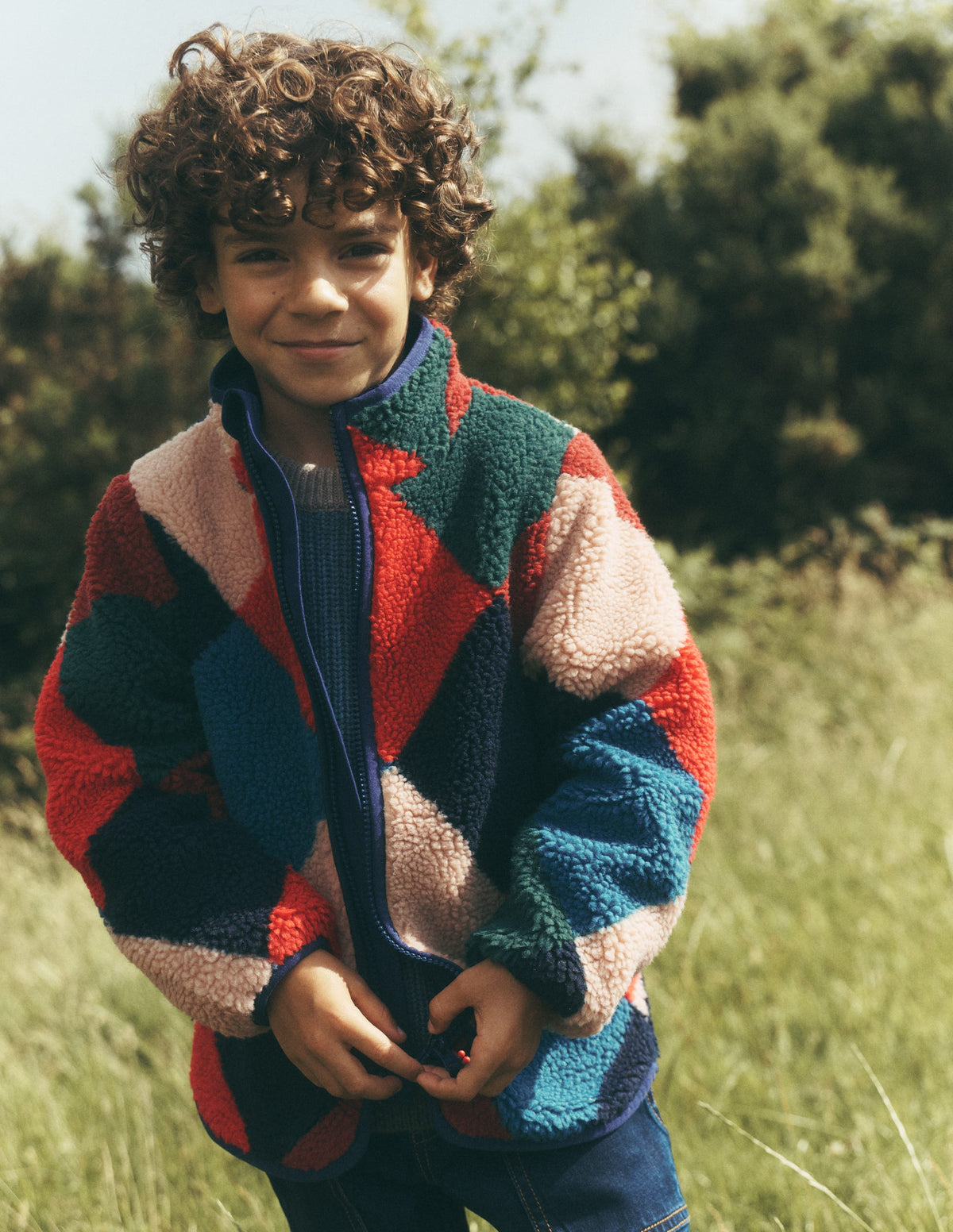 Cosy Borg Jacket-Argyle-1