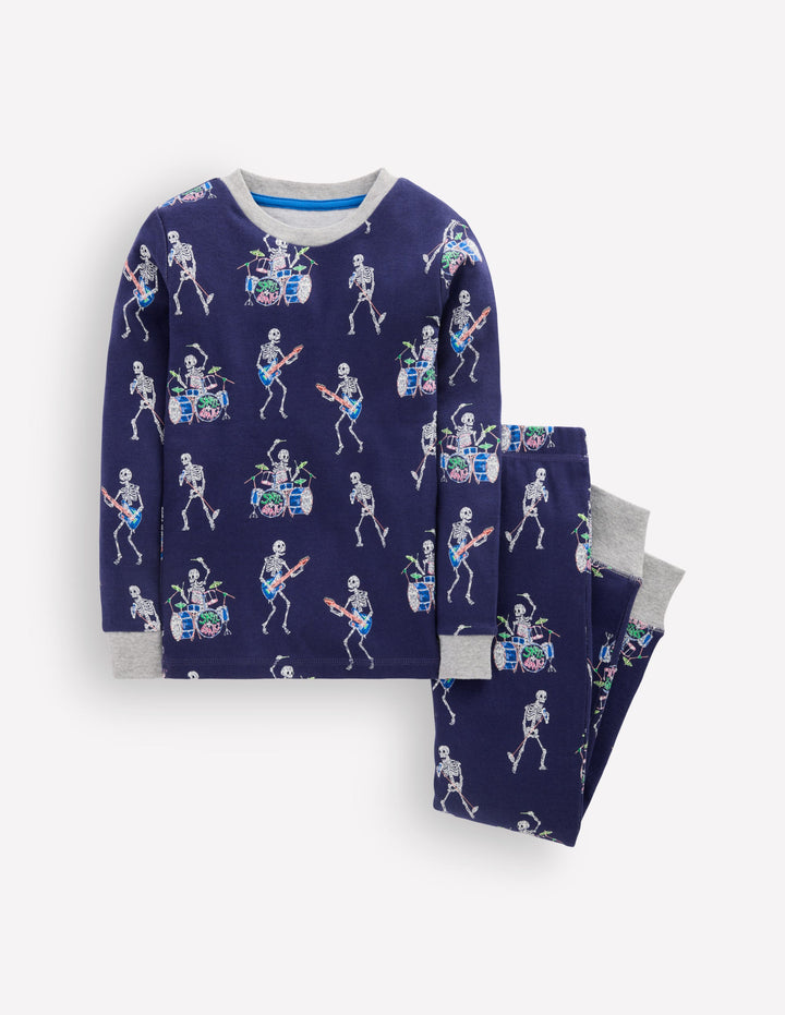 Snug Glow-in-the-dark Pyjamas-Skeleton Drummers