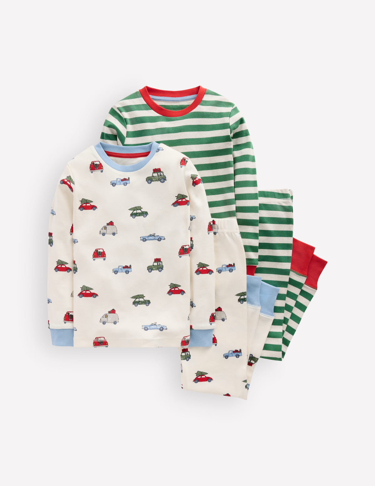 Snug Twin Pack Pyjamas-Festive Cars - Image 1