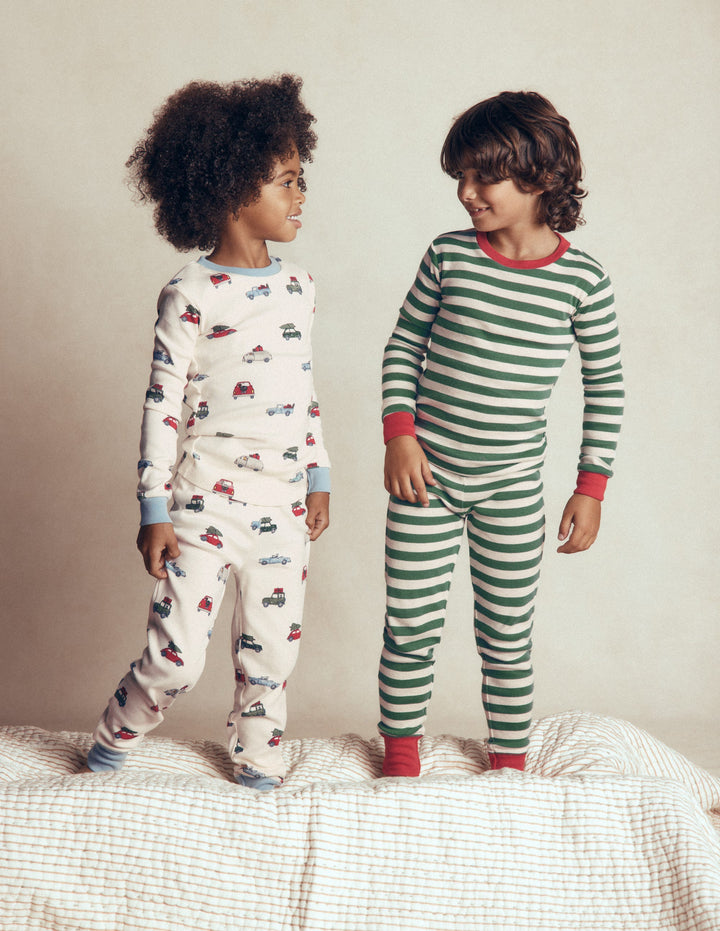 Snug Twin Pack Pyjamas-Festive Cars