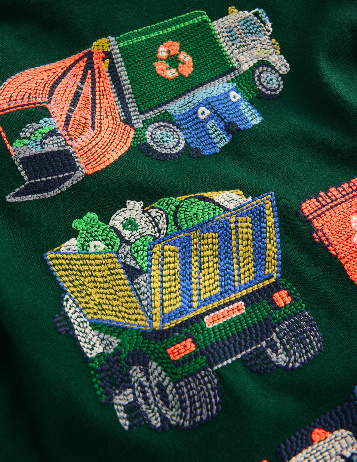 Superstitch Long Sleeve Top-Safari Green, Recycle Trucks - Image 3