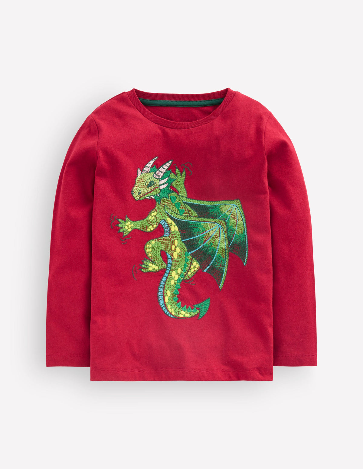 Longsleeve Superstitch T-shirt-Ruby Red dragon-1