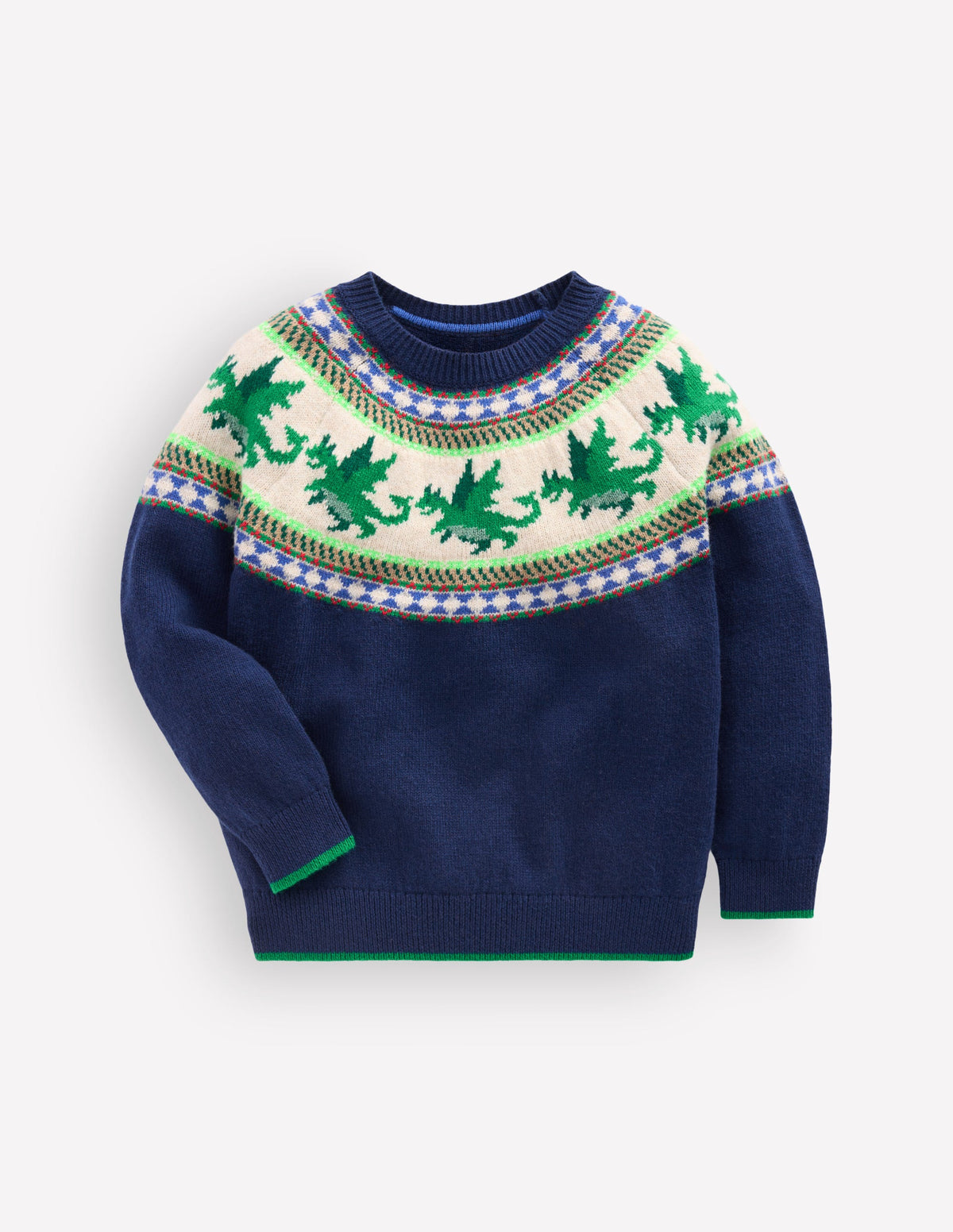 Fair Isle Jumper-College Navy Dragon-1