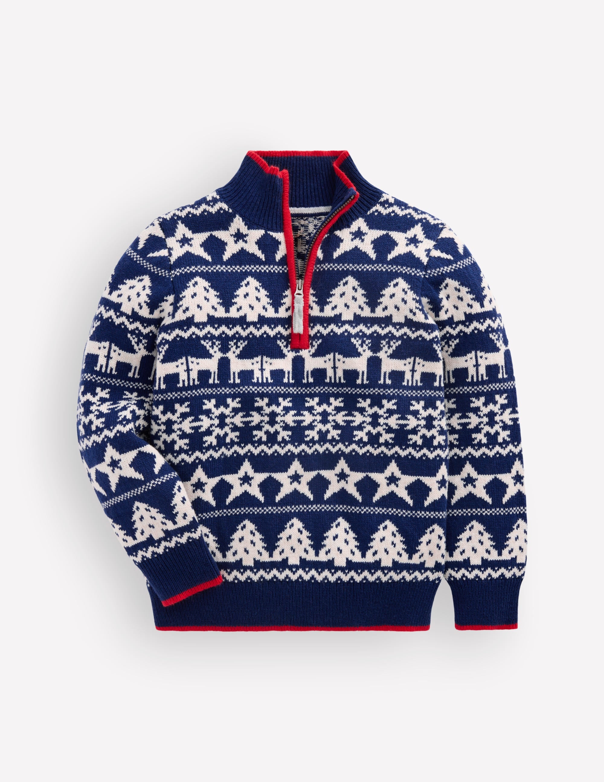 Heritage Half-Zip Jumper-Festive - Image 1