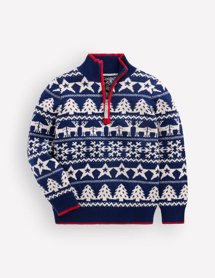 Heritage Half-Zip Jumper-Festive