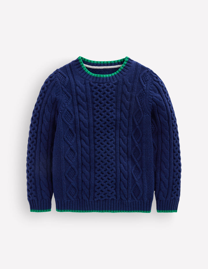 Heritage Cable Jumper-College Navy