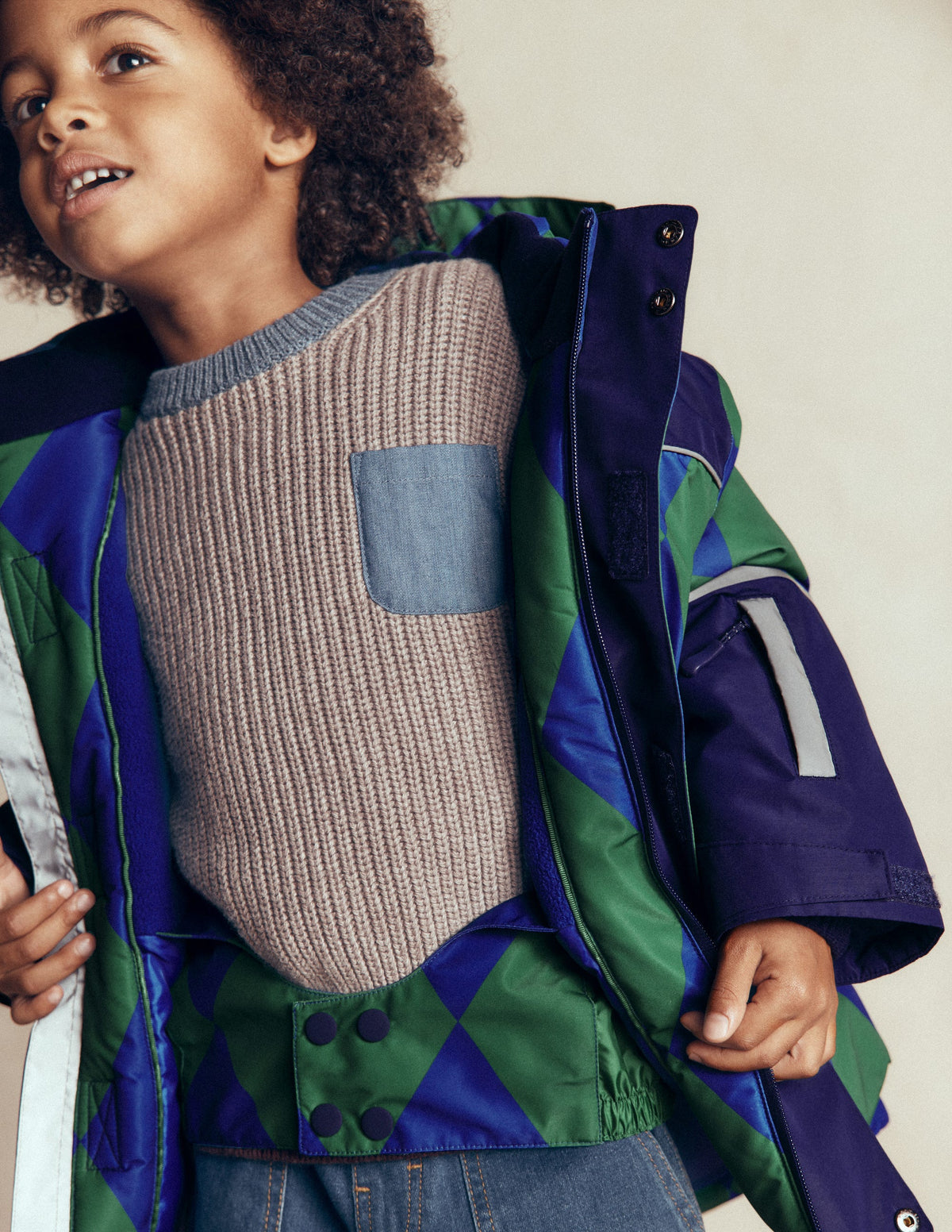 All-weather Waterproof Coat-Blue and Green-3