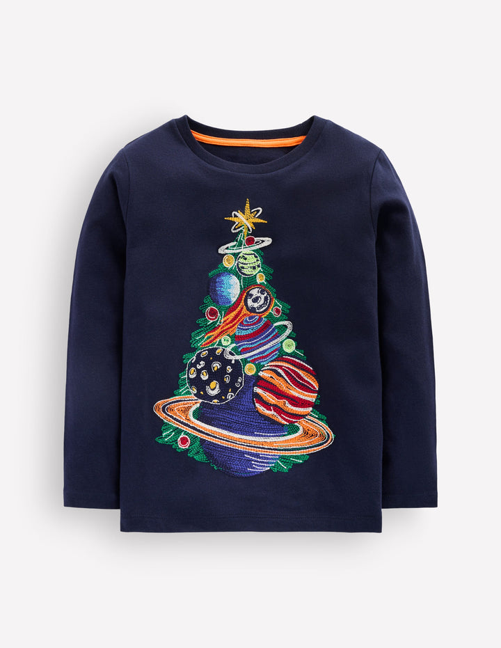 Glow Superstitch T-shirt-Solar Christmas Tree