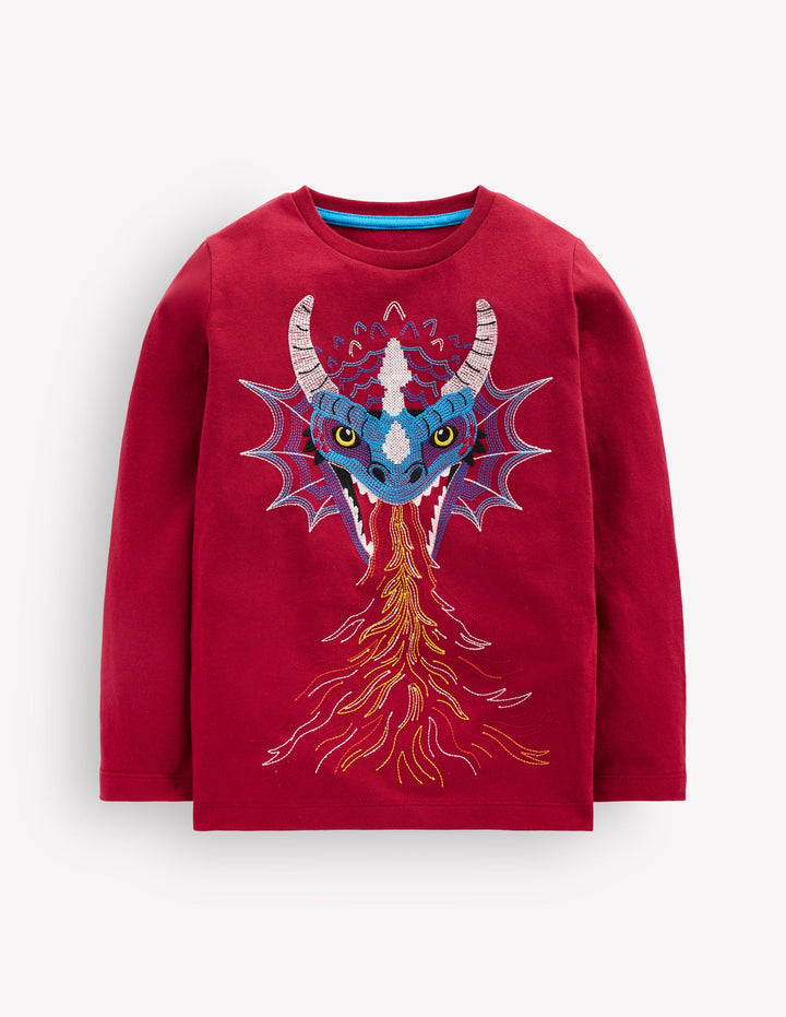 Glow Superstitch T-shirt-Chestnut Dragon