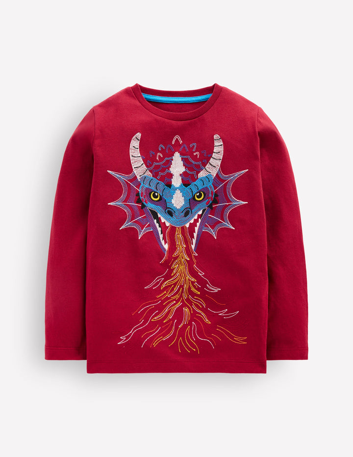 Glow Superstitch T-shirt-Chestnut Dragon