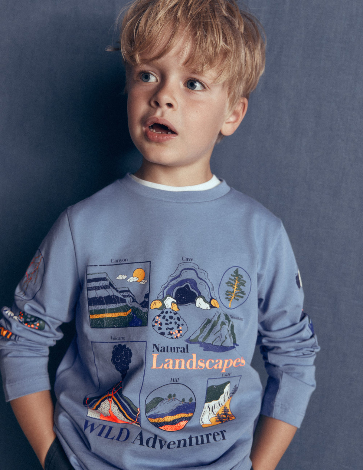 Long Sleeve Glow T-shirt-French Blue, Landscapes-1
