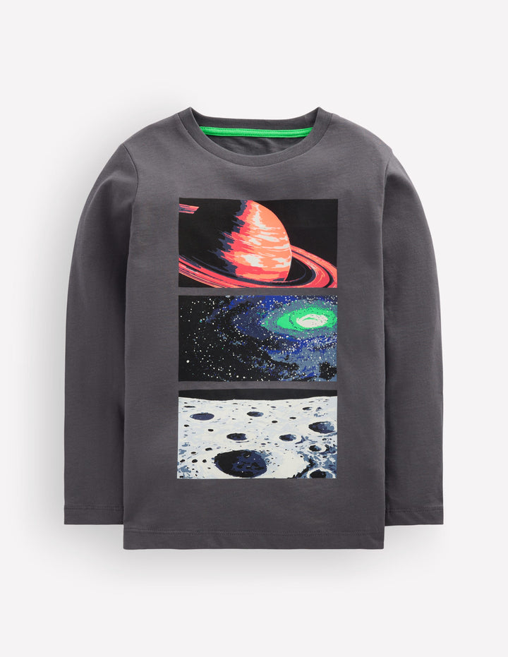 Long Sleeve Glow T-shirt-Grey Space