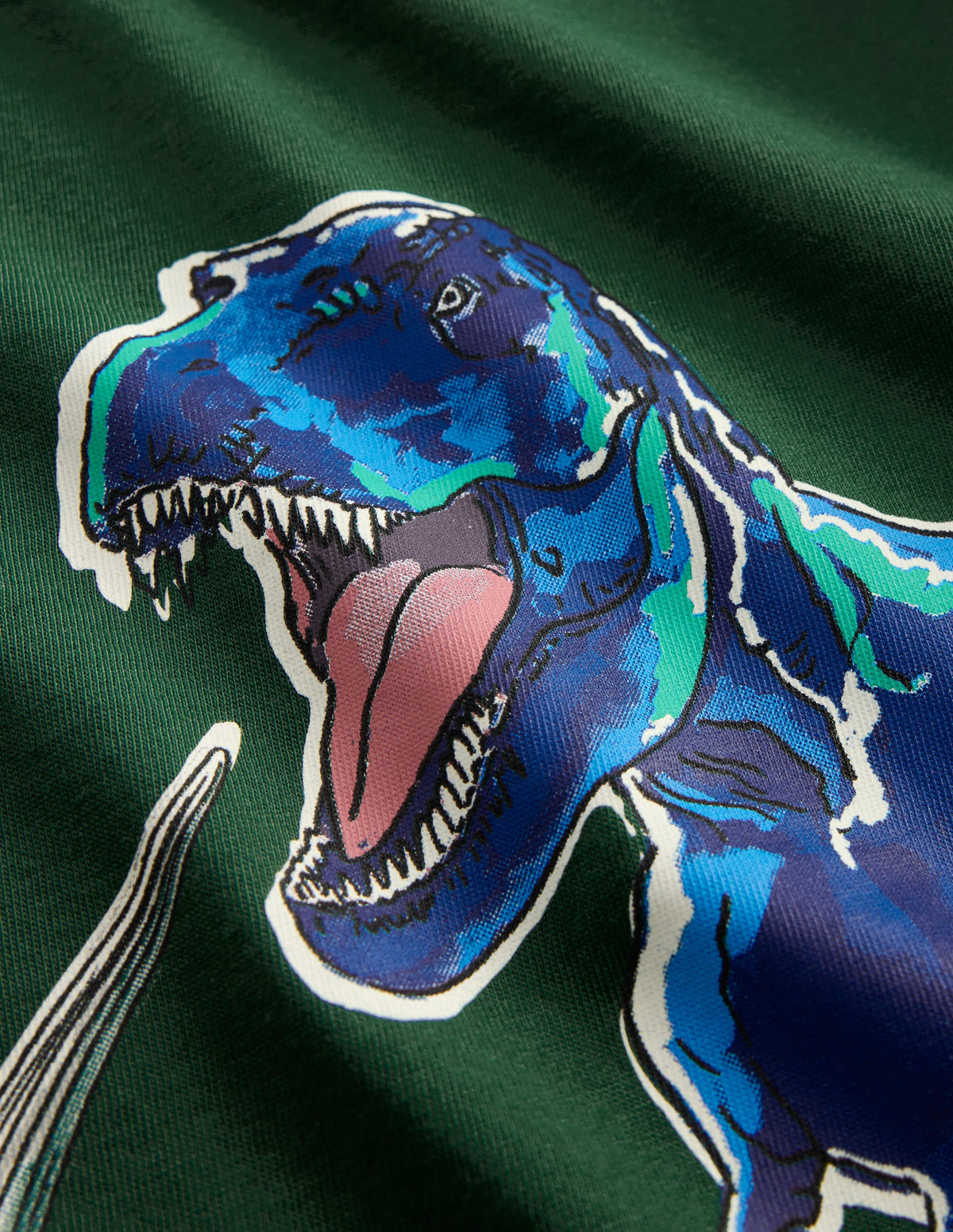 Long Sleeve Glow T-shirt-Hunter Green Dinos - Image 4