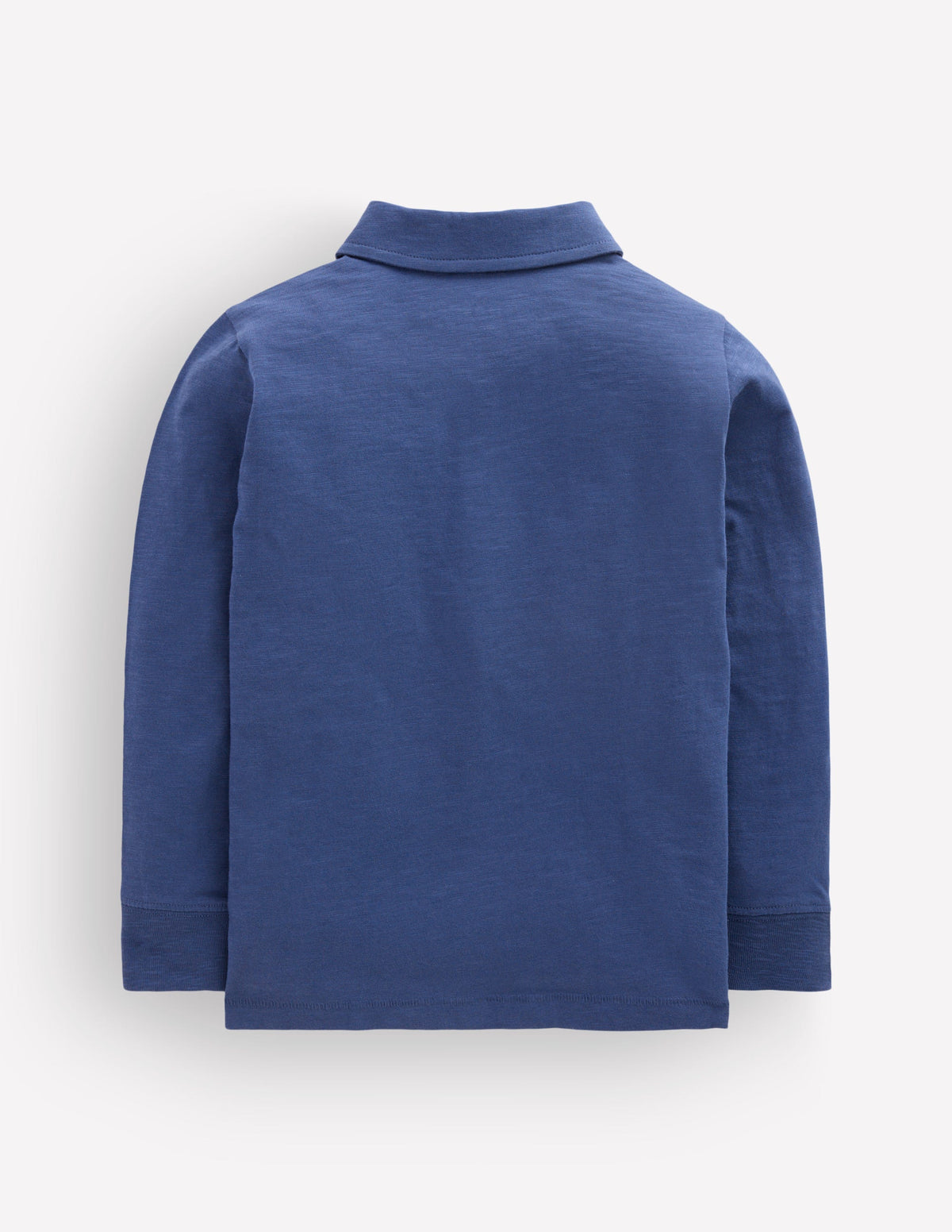 Long Sleeve Slub Polo-Denim Blue-2