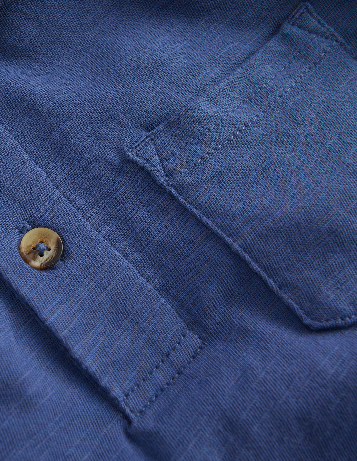 Long Sleeve Slub Polo-Denim Blue-3