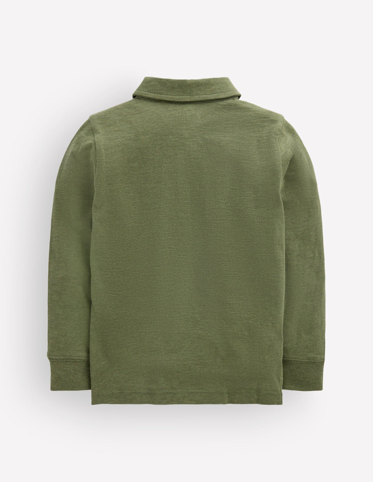 Long Sleeve Slub Polo-Green Marl - Image 2