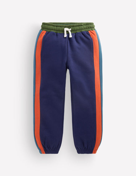 Colourblock Cuffed Joggers-Storm Blue