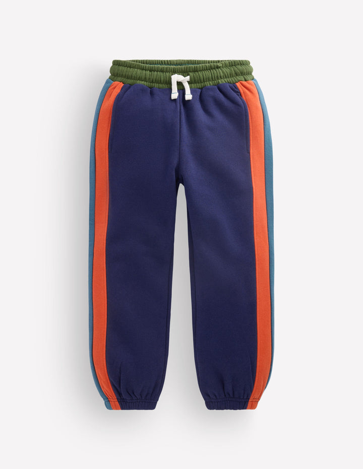 Colourblock Cuffed Joggers-Storm Blue