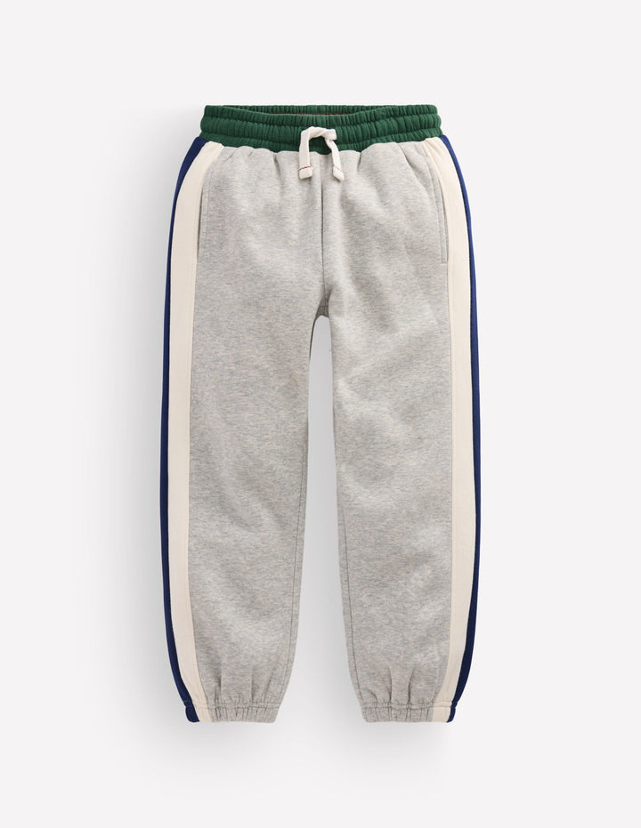 Colourblock Cuffed Joggers-Grey Marl Multi Stripe