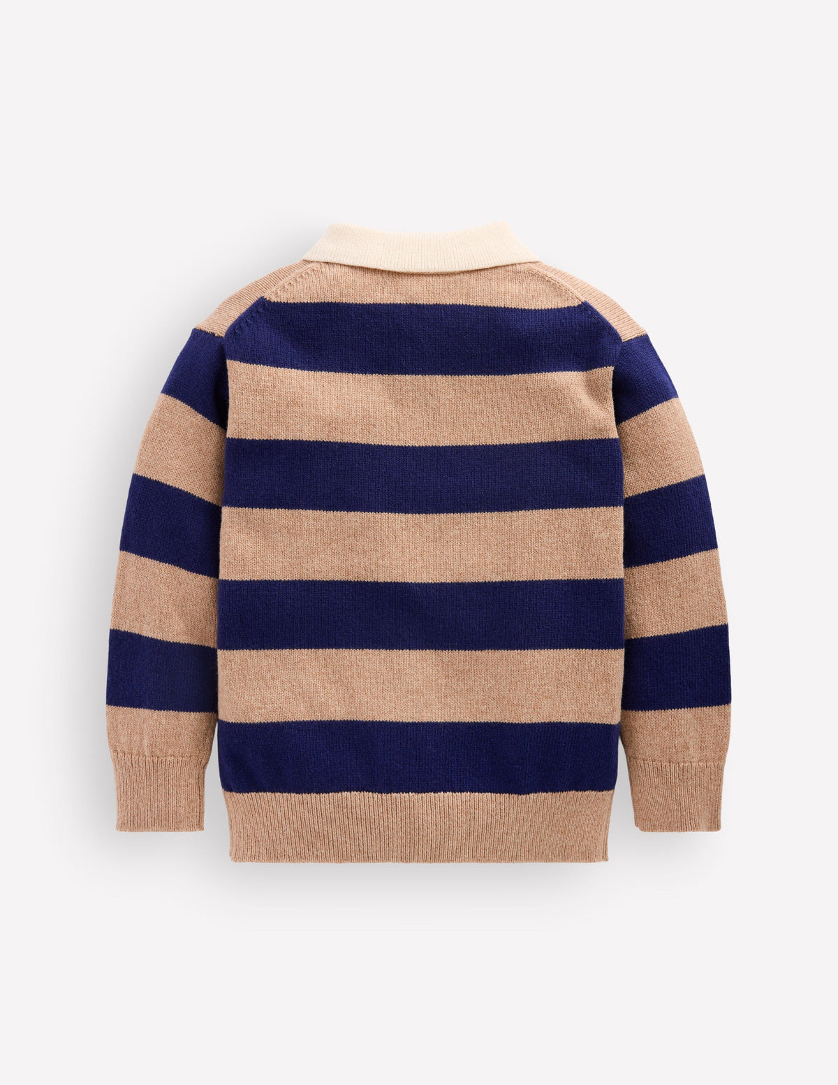 Knitted Rugby Jumper-Blue and Brown Stripe - Image 2