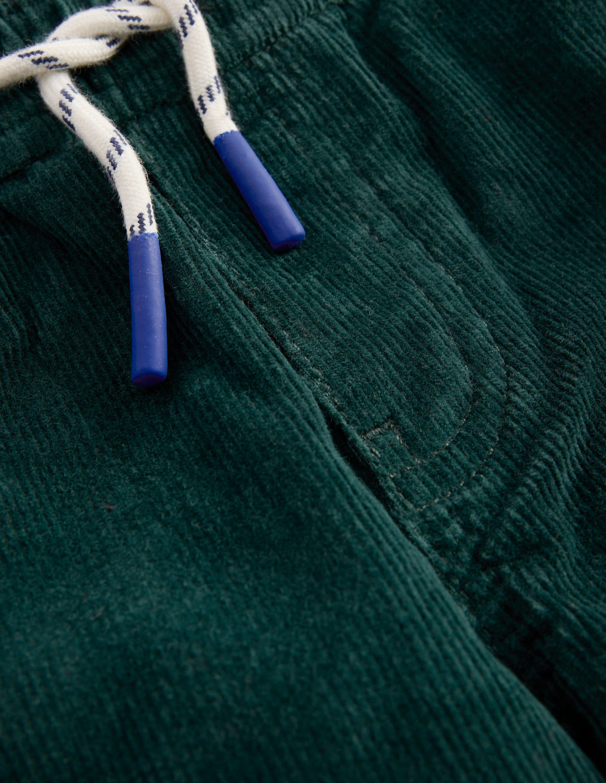 Slim Pull-on Trousers-Dark Green Cord-3