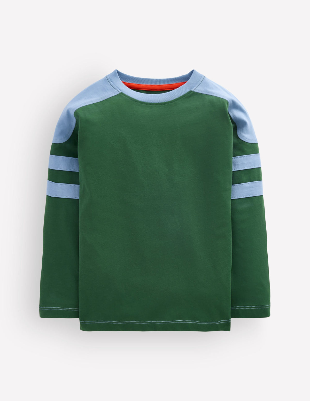 Colour Block T-shirt-Hunter Green-1