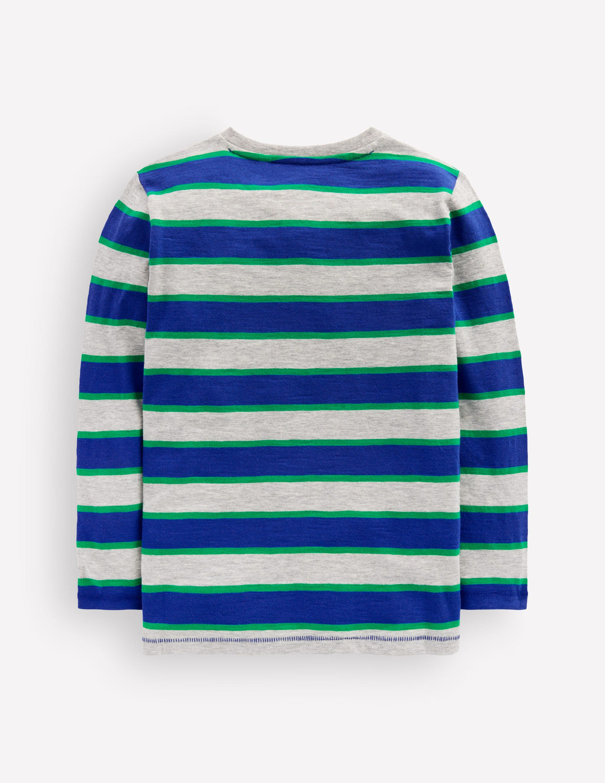 Everyday Long Sleeve T-Shirt-Grey Marl/Blue/Green-2