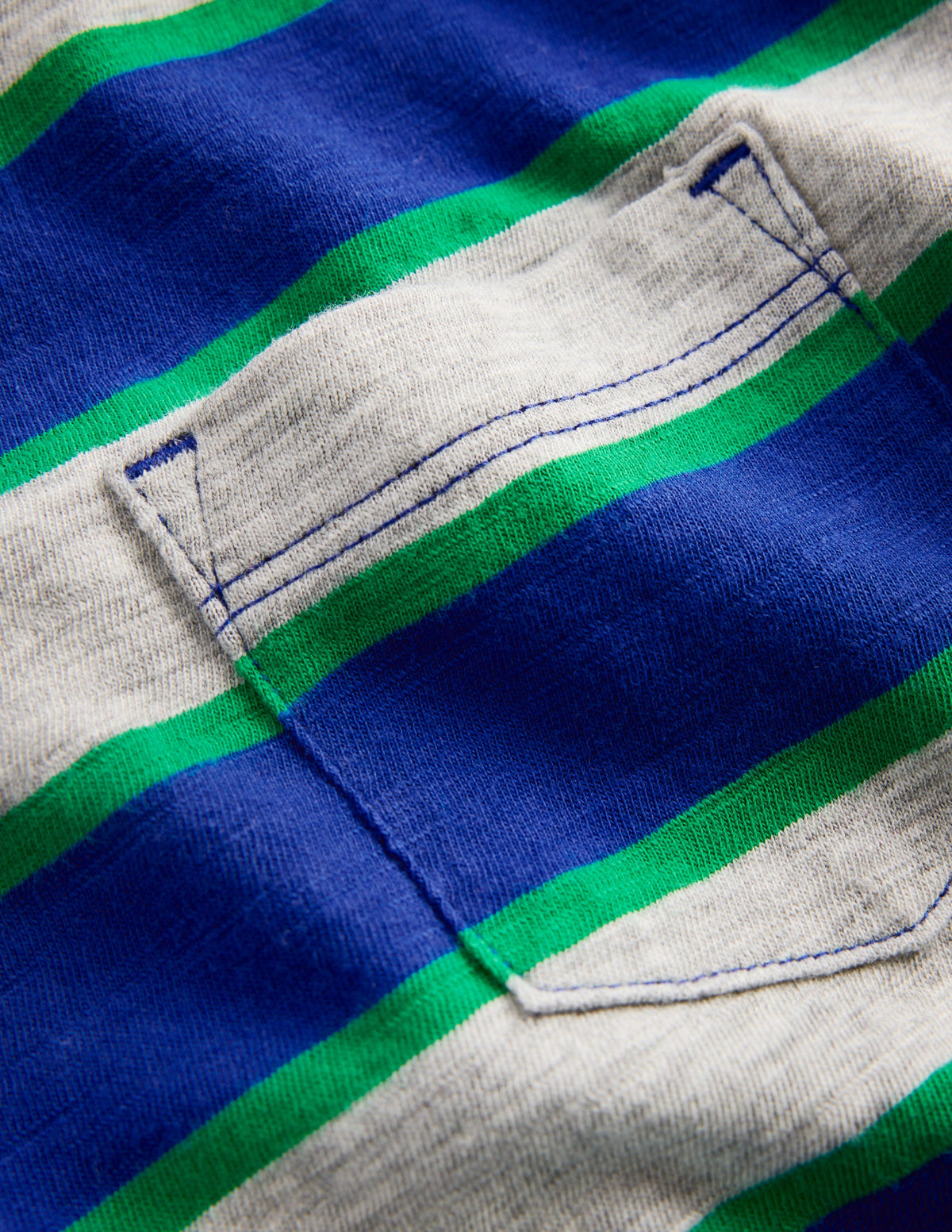 Everyday Long Sleeve T-Shirt-Grey Marl/Blue/Green - Image 3