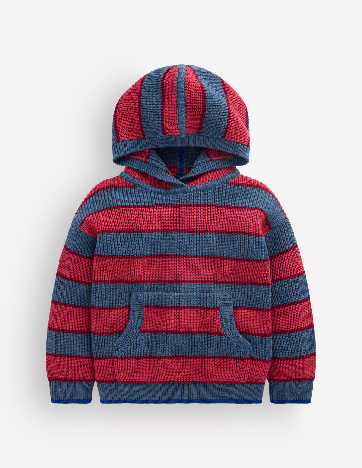 Chunky Cotton Hoodie-Denim Blue Stripe-1