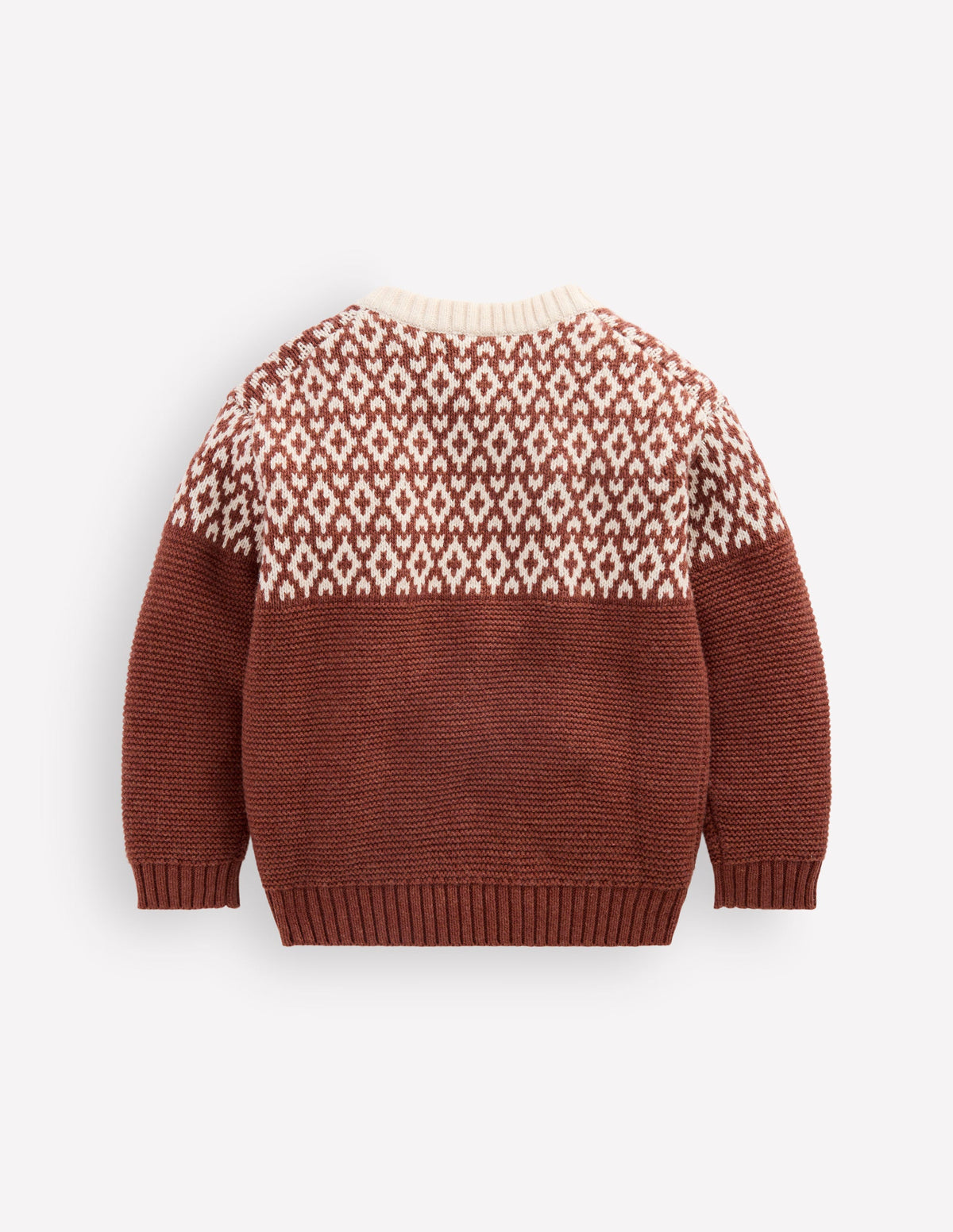 Relaxed Fair Isle Jumper-Auburn Melange - Image 3