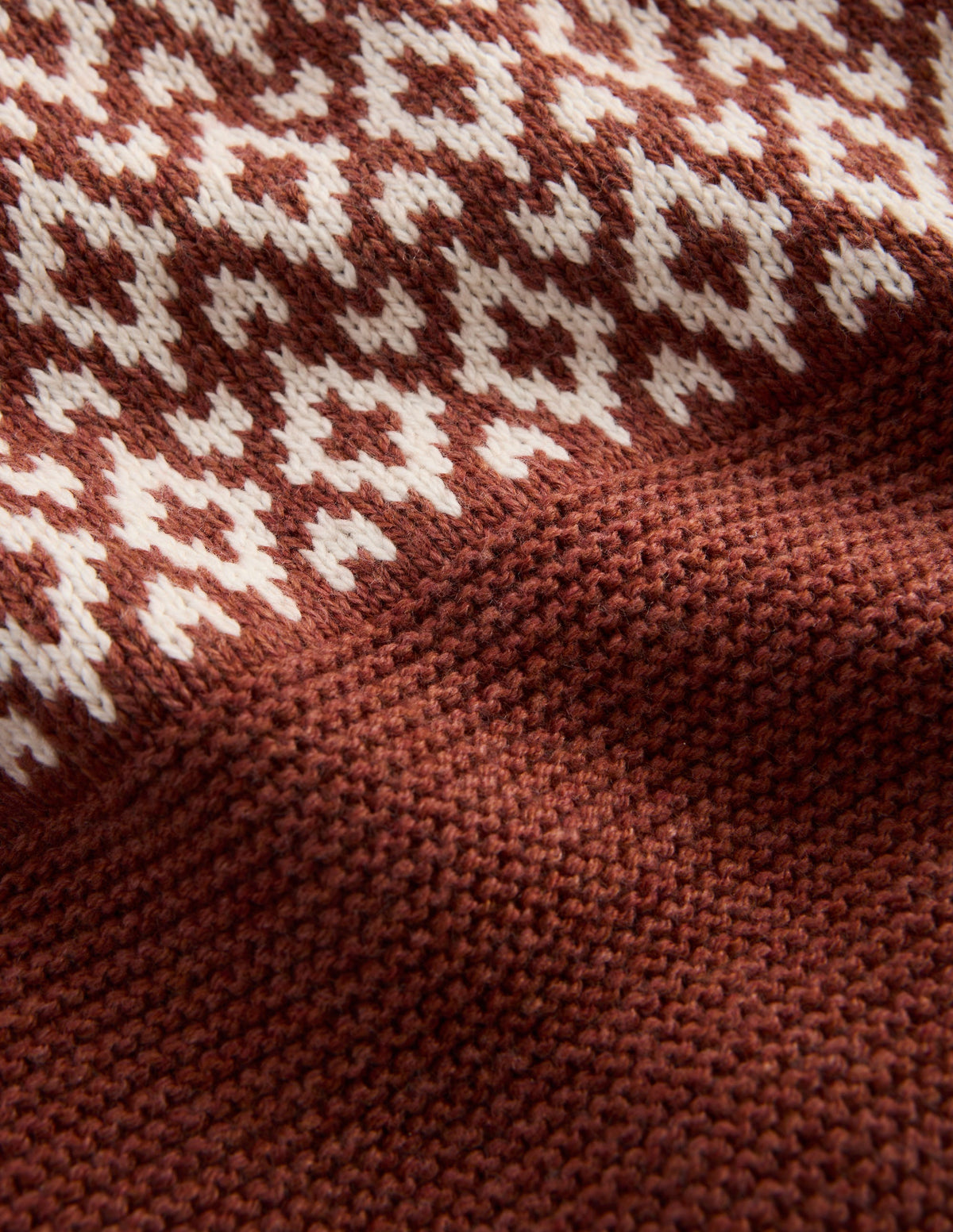 Relaxed Fair Isle Jumper-Auburn Melange-4