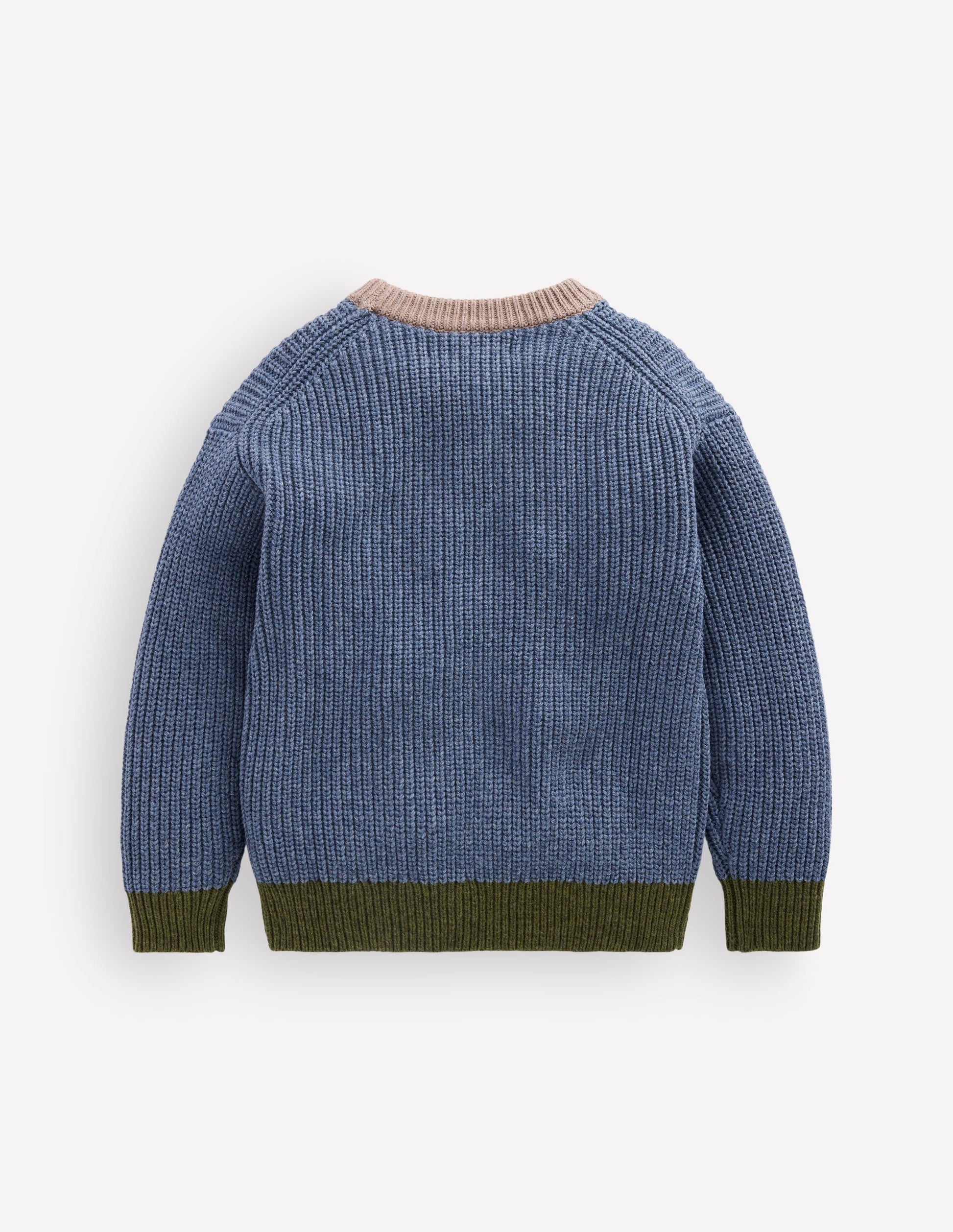 Colour Block Jumper-Navy Melange-6