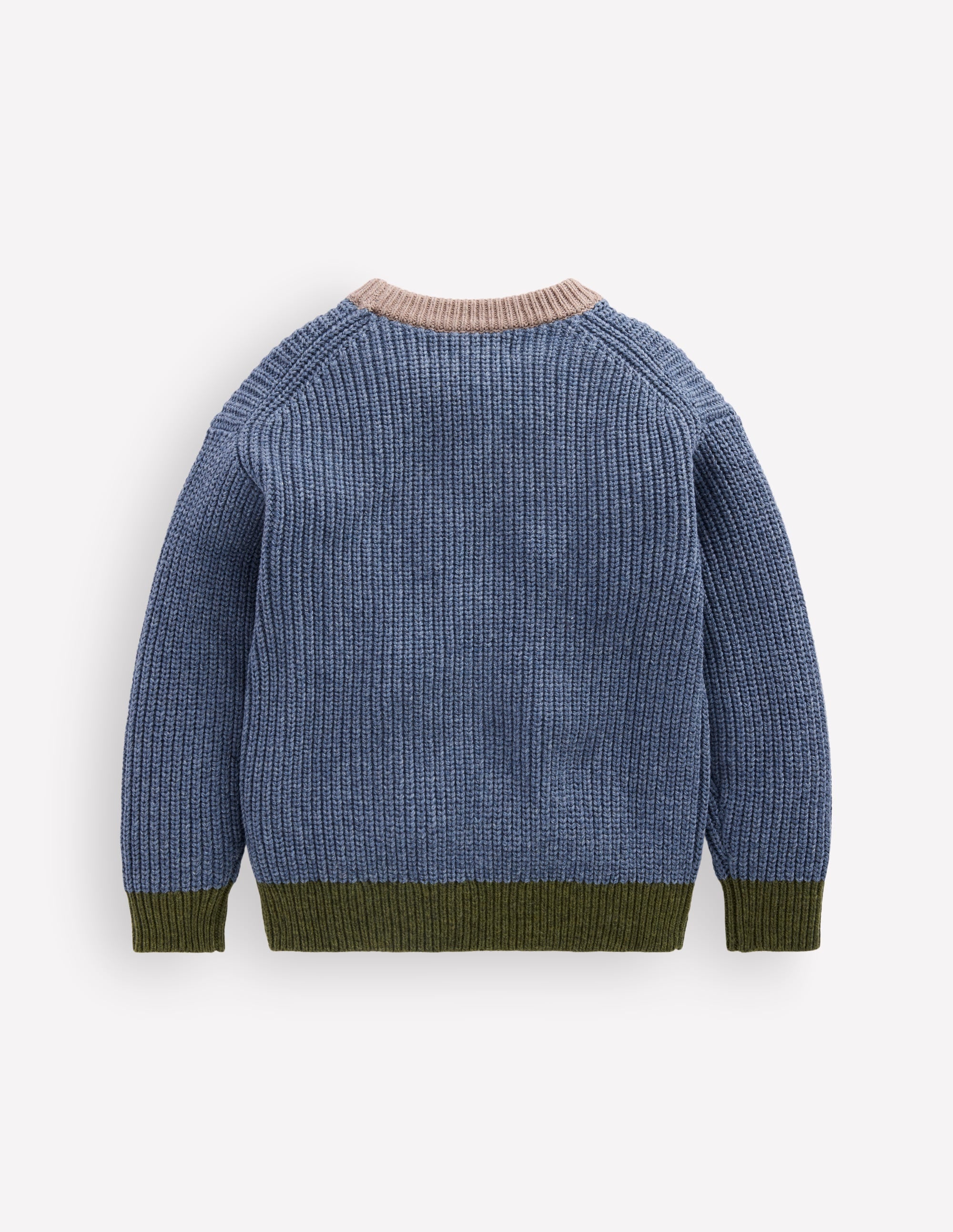 Colour Block Jumper-Navy Melange - Image 6